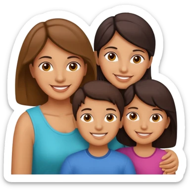 Latin mom with 3 kids. 2 girls and a boy sticker