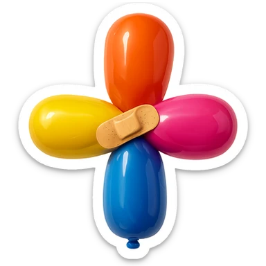 bandage, balloon style, inflated and shiny sticker