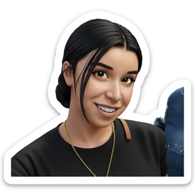 smiling girl outdoors in black sticker