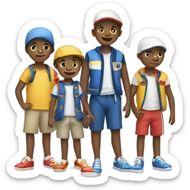 3 boys in a sailing shoe sticker