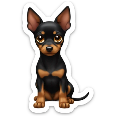 Black & tan min pin sticker