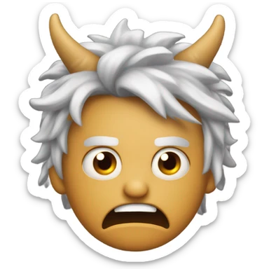 Un emoji de diablo enojado con fuego sticker
