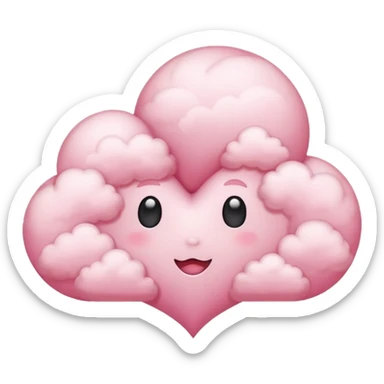 pink heart cloud sticker