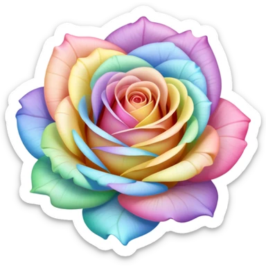 Pastel Rainbow Rose sticker