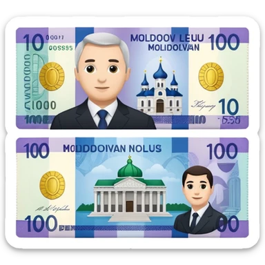 100 moldovan money sticker