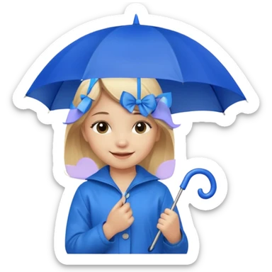 Loutre fille mignonne qui porte un parapluie dans sa main gauche  sticker