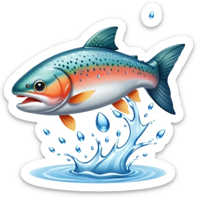Trout jumping sticker