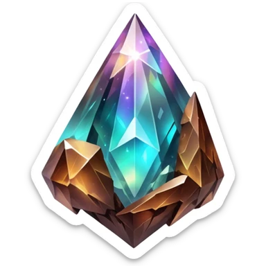 brown iridescent nebula crystal shard sticker