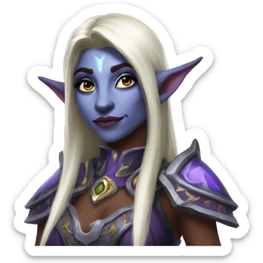 night elf female from world of warcraft sticker