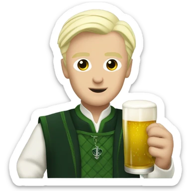 Draco Malfoy drinking beer sticker