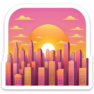 Sunrise in the city sticker