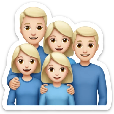 Pale skin family of 6 sticker