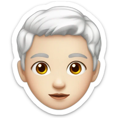 cute child, red eyes, pale-skin,very short white hair sticker