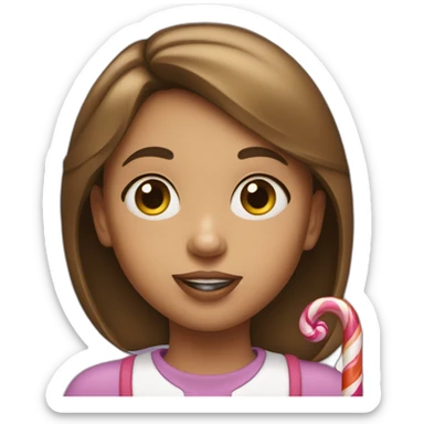 the girl with the lollipop in her mouth  sticker