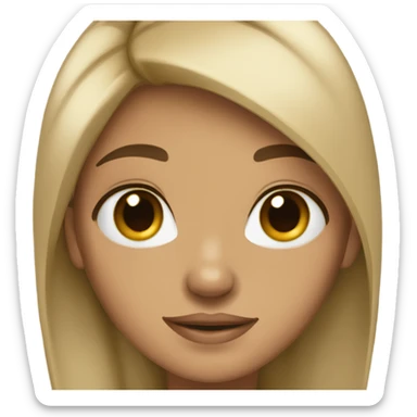 Girl long black hair tan skin brown eyes sticker