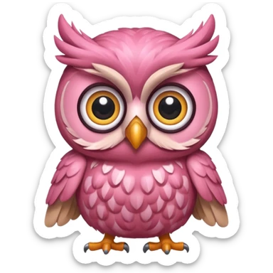 image of a pink owl sticker