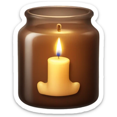 Candle In brown glass jar sticker