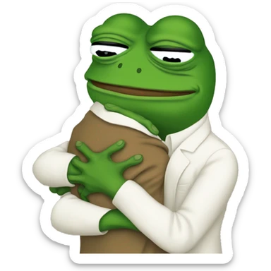 Pepe frog hugging seekers alliance sticker