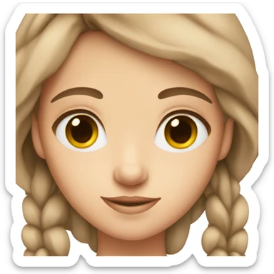 Girl with brown hair and brown eyes and fair skin  sticker