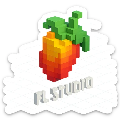 FL Studio logo, voxel style sticker