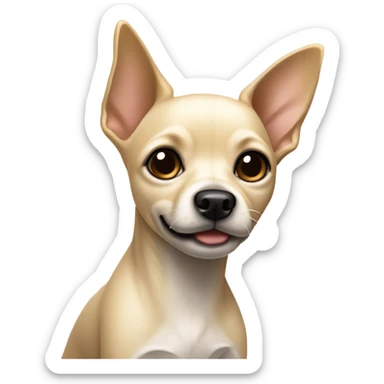 skinny little cream terrier dog pointy ear chihuahua  sticker