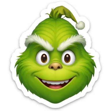 the grinch face smiling emoji sticker