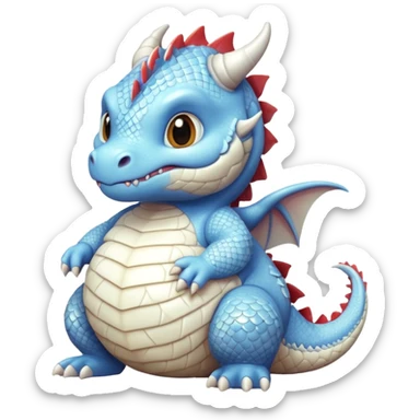 fat baby white dragon sticker