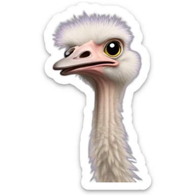 ostrich has a chin sticker