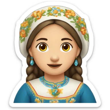 Osetian kavkaz girl in national costume sticker