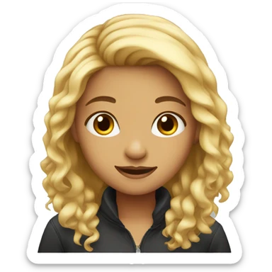 Girl have fair hair  sticker