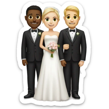 wedding two white couples  sticker