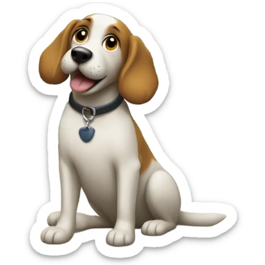 A dog with a TV ￼ sticker