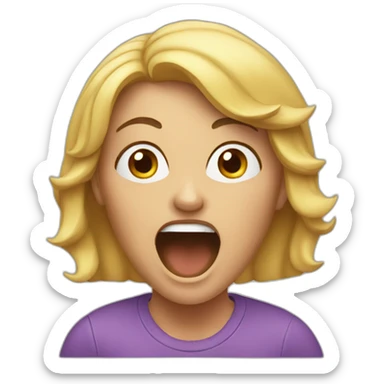 Woman shouting sticker