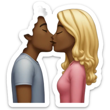 Two people kissing passionately  sticker