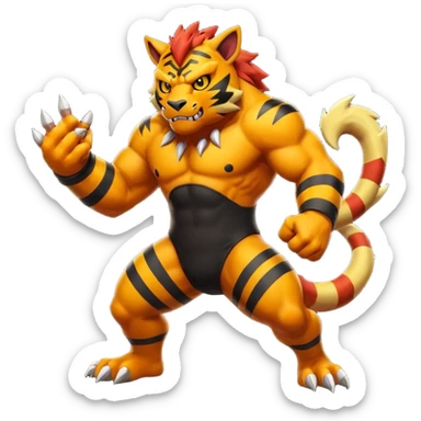 Electabuzz-Incineroar-fusion, full body sticker