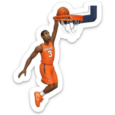 Syracuse orange male basketball player dunking a basketball  sticker