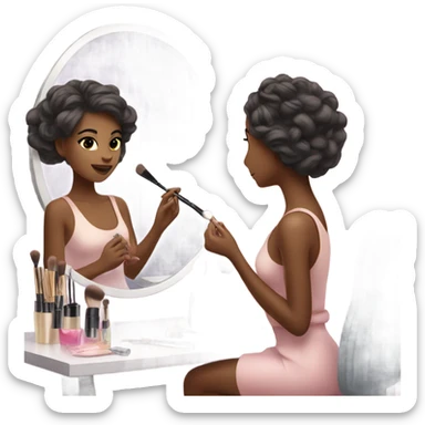 Girl getting ready to go out sticker