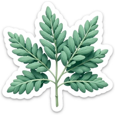 cluster of clary sage plant leaves in bluey green colour sticker