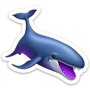 Blue whale purple, open mouth sticker