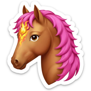 pink fire horse  sticker