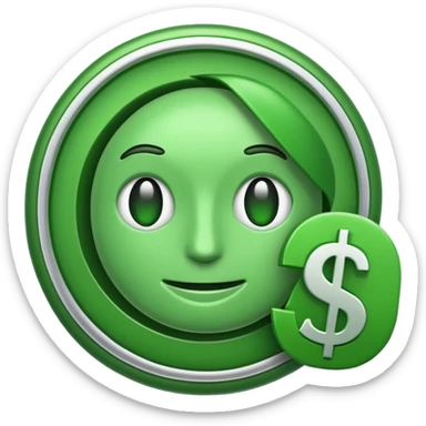 Cashapp emoji, a green dollar symbol with white background sticker