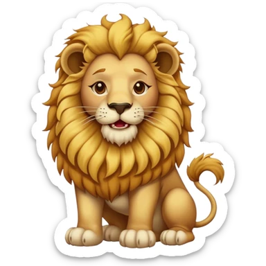 Vintage circus lion wearing ruffled collar sticker