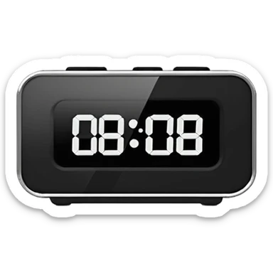 rectangular digital alarm clock sticker