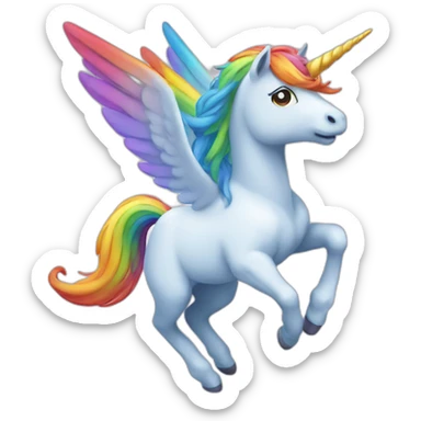Flying-rainbow-unicorn sticker