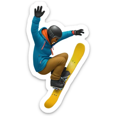 Snowboarder hitting tree sticker