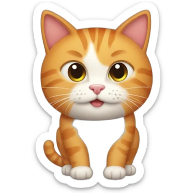 a ginger cat with a belly full of tuna sticker