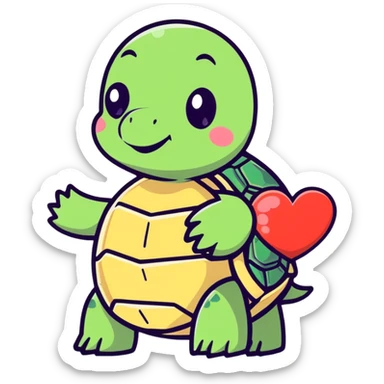 Tortuga enamorada sticker