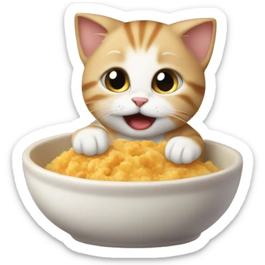 hungry baby cat sticker