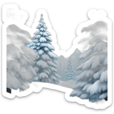 snow covered trees sticker