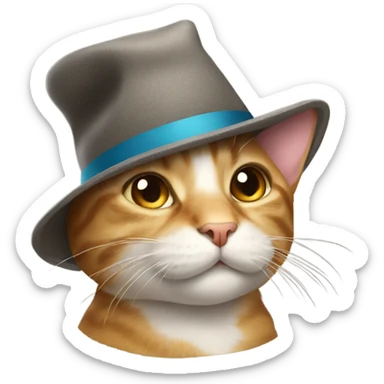Cat wearing a hat sticker